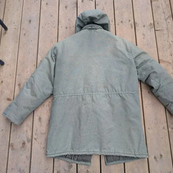 Vintage Canadian Military Army Parka Olive Green Combat Field Jacket Lined - Picture 5 of 12